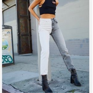 LIKE NEW!! Revice True Love Checkmate Colorblock Straight Leg Jeans Size 27